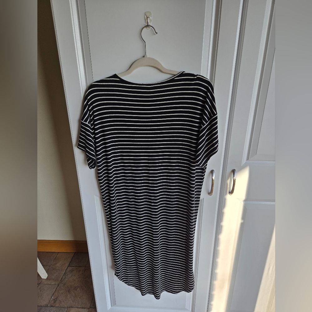 Black and White Striped Women's Dress - Picture 2 of 4